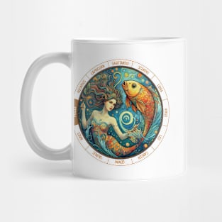 ZODIAC Pisces - Astrological PISCES - PISCES - ZODIAC sign - Van Gogh style - 10 Mug